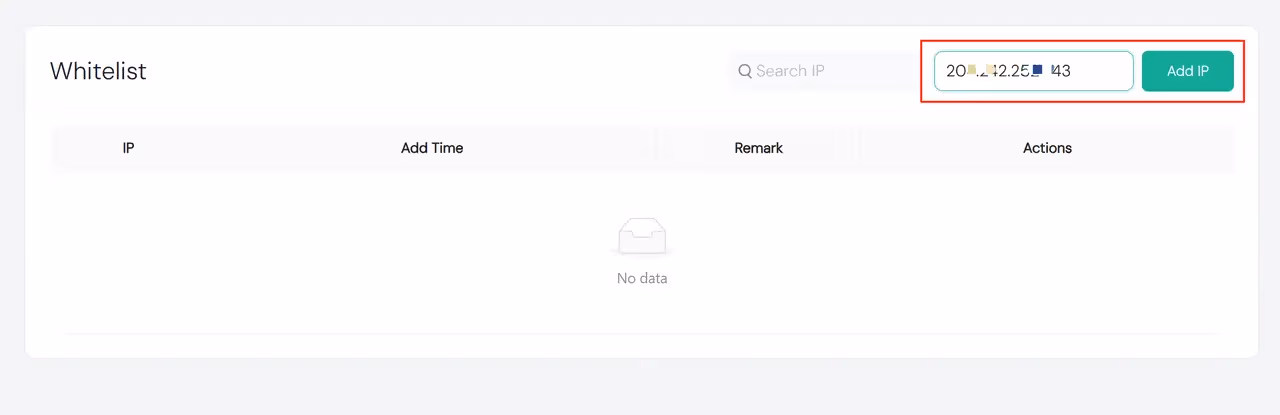 IPcook Manage Proxies Whitelist