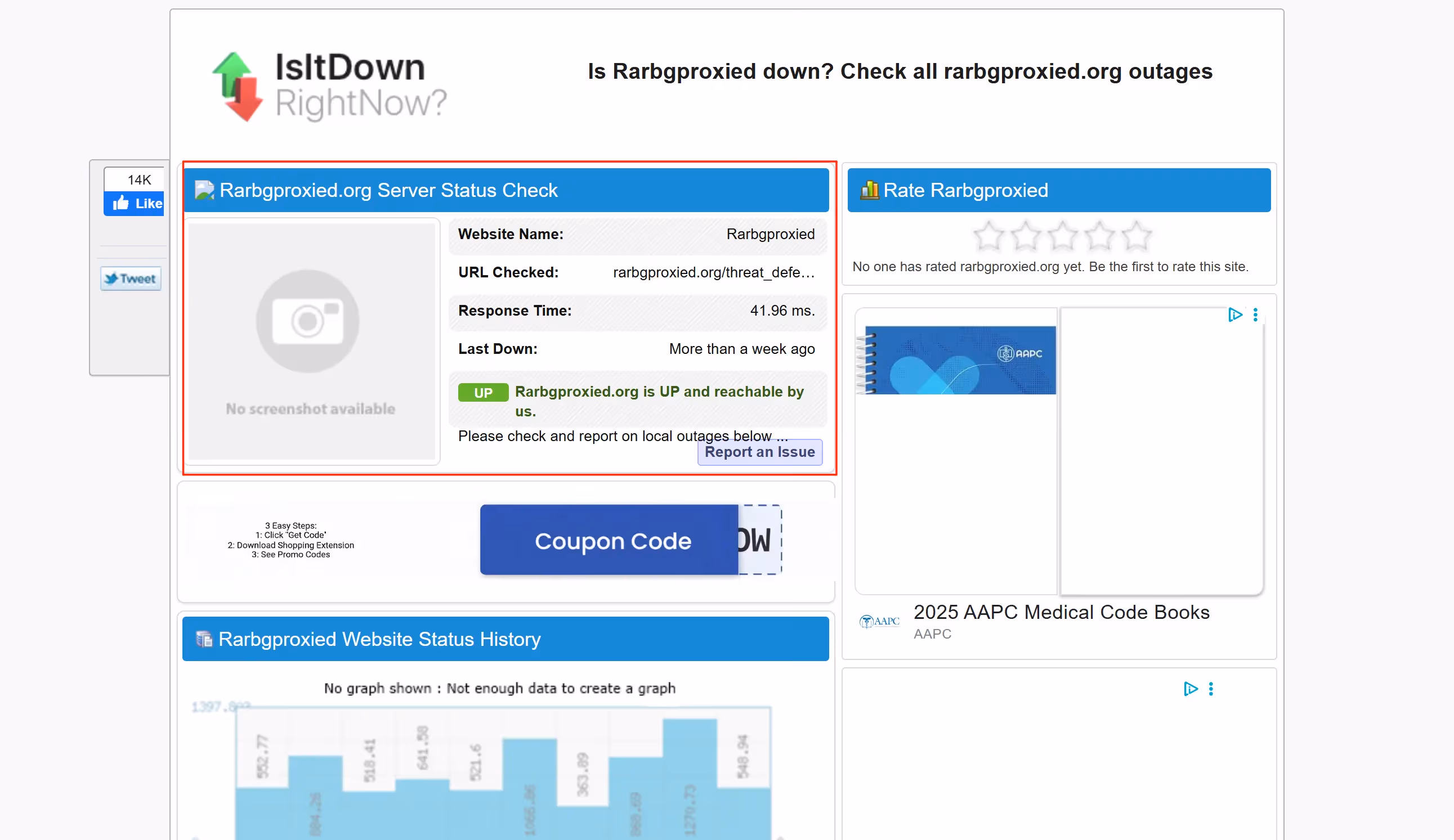 IsItDownRightNow checking Rarbgproxied.org status