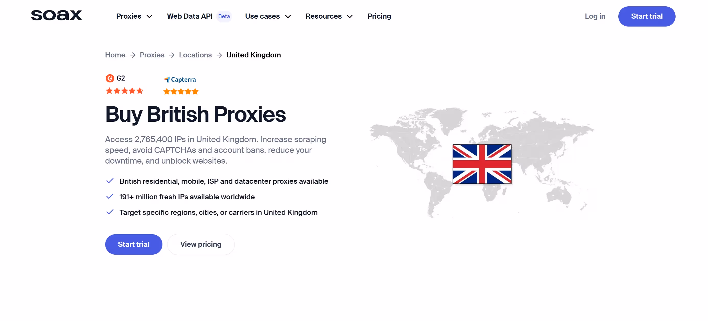SOAX British proxies